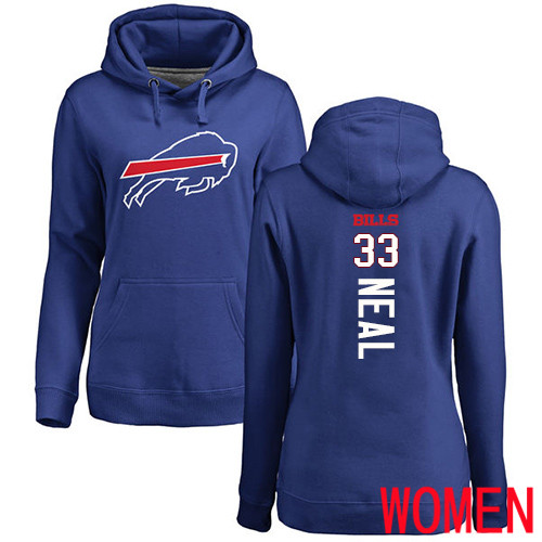 NFL Women Buffalo Bills #33 Siran Neal Royal Blue Backer Pullover Hoodie Sweatshirt